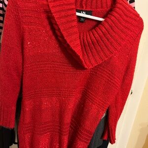 I.N. San Francisco Red Chunky Knit Turtleneck Sweater